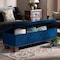 Baxton Studio Hannah Navy Blue Velvet Upholstered Tufted Storage Ottoman Bench 160-9932 - alternate 2
